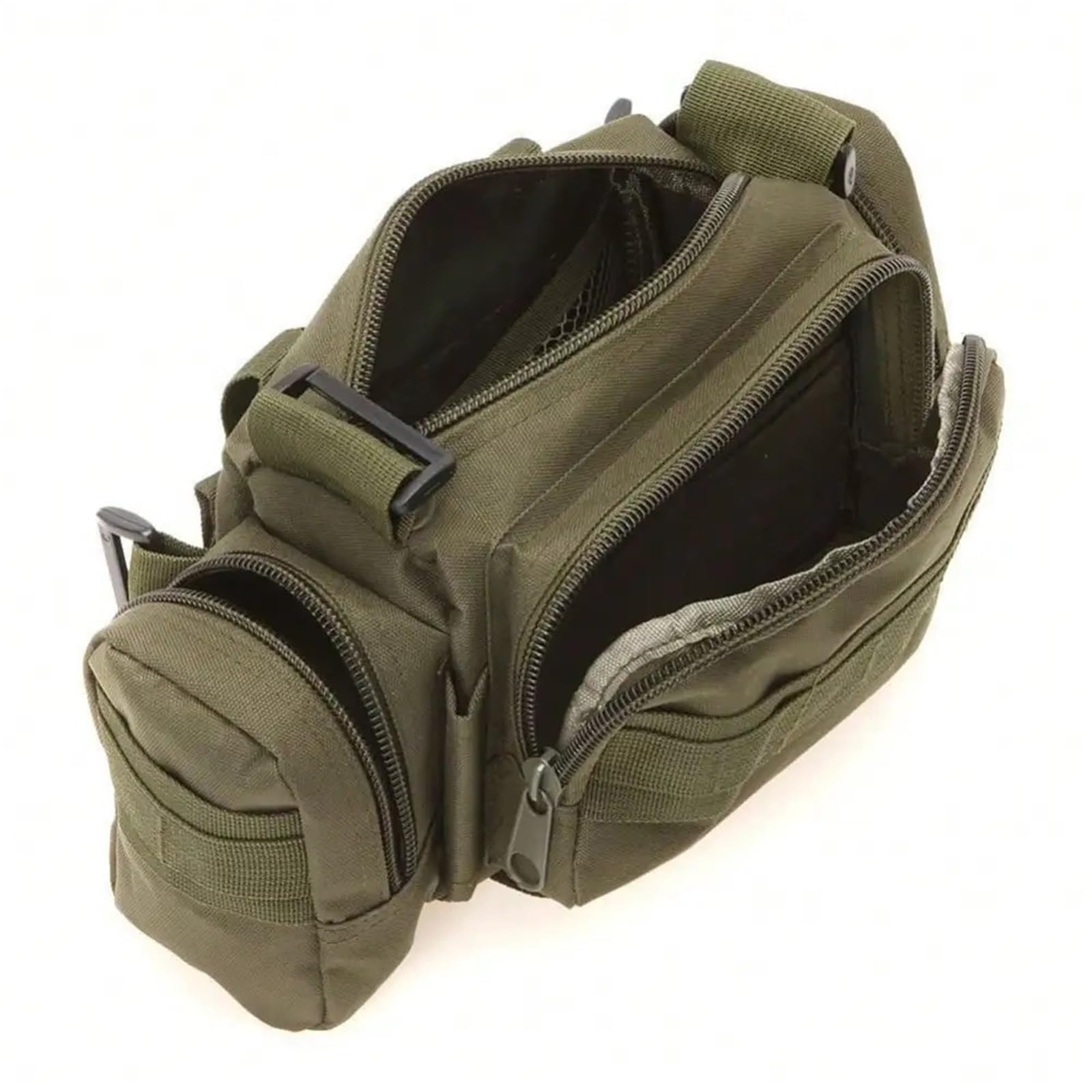 Męska wszechstronna torba typu Crossbody Outdoor Przenośna torba na klatkę piersiową Torba rowerowa Torba na talię z regulowanym paskiem(Khaki)