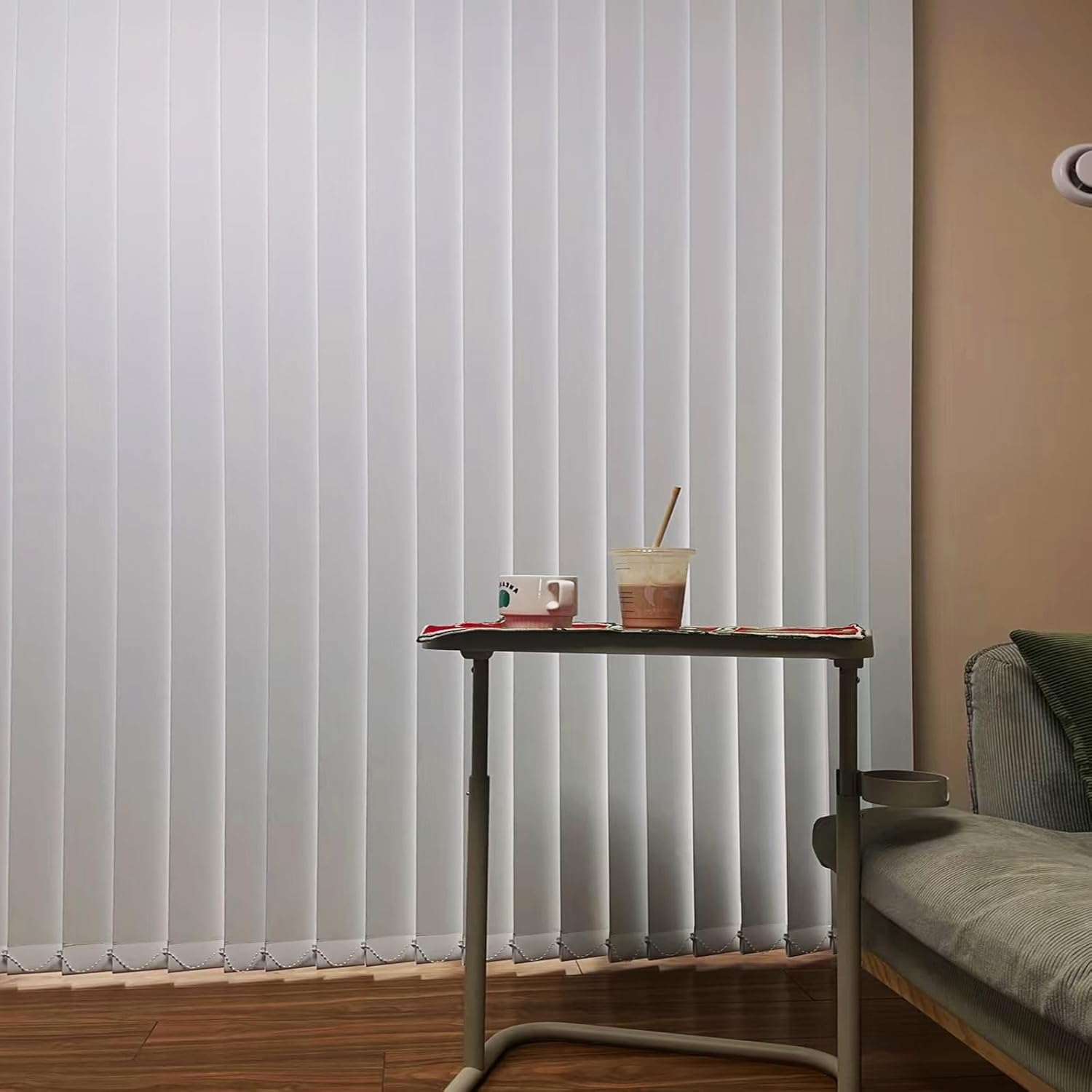 Cordless Vertical Window Blinds for Home, 98% Blackout Window Shades for Sliding Glass Windows, Made to Order, 40"-160" Wide, Woven White