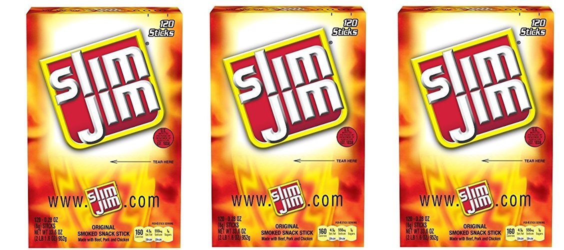 Slim Jim zIfeNd Original Snack Sticks, 0.28 Ounce, 120 Count, 3 Pack