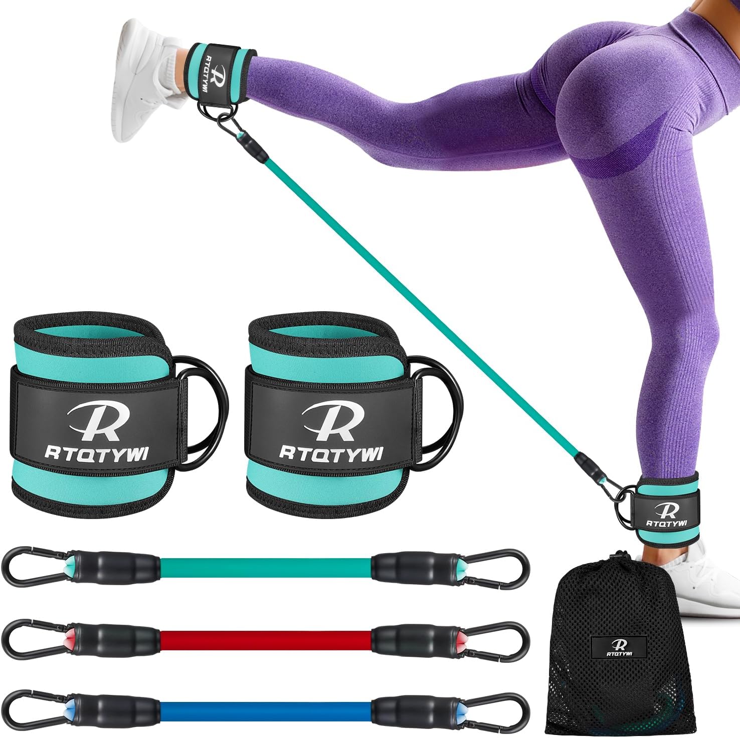 Ankle Resistance Bands Set – Adjustable 60LB...