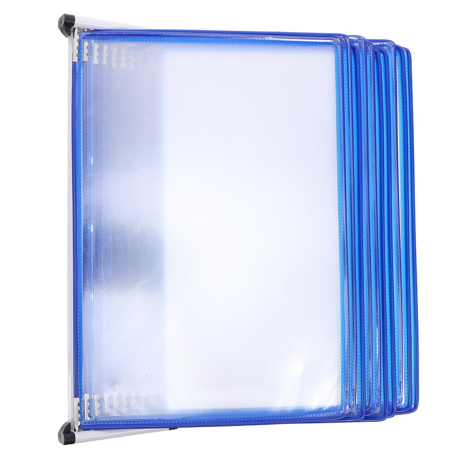 Artibetter Archivador de Pared A4 Azul 10 Páginas Abatibles, Estante Colgante para Documentos de Hierro y PVC, Instalación Fácil para Oficina y Conferencias