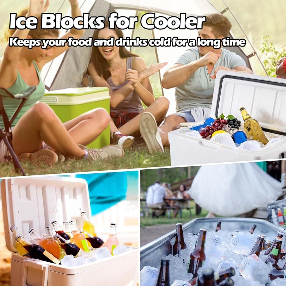 Stampo per Blocchi di Ghiaccio 2 Pezzi Extra Grande per Bagno di Ghiaccio, Vasca A Immersione Fredda, Refrigeratore, Pieghevole, Impilabile, Stampo In Silicone, Vassoio per Ghiaccio, Durevole