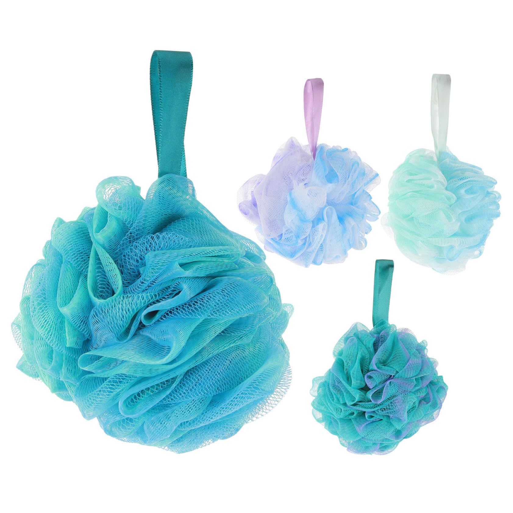 minkissy 16 bolas de baño prácticas esponjas de baño resistentes al desgaste, bola de baño práctica bola de baño para el hogar, esponja de baño para el cuerpo, esponjas de belleza o cordón de malla