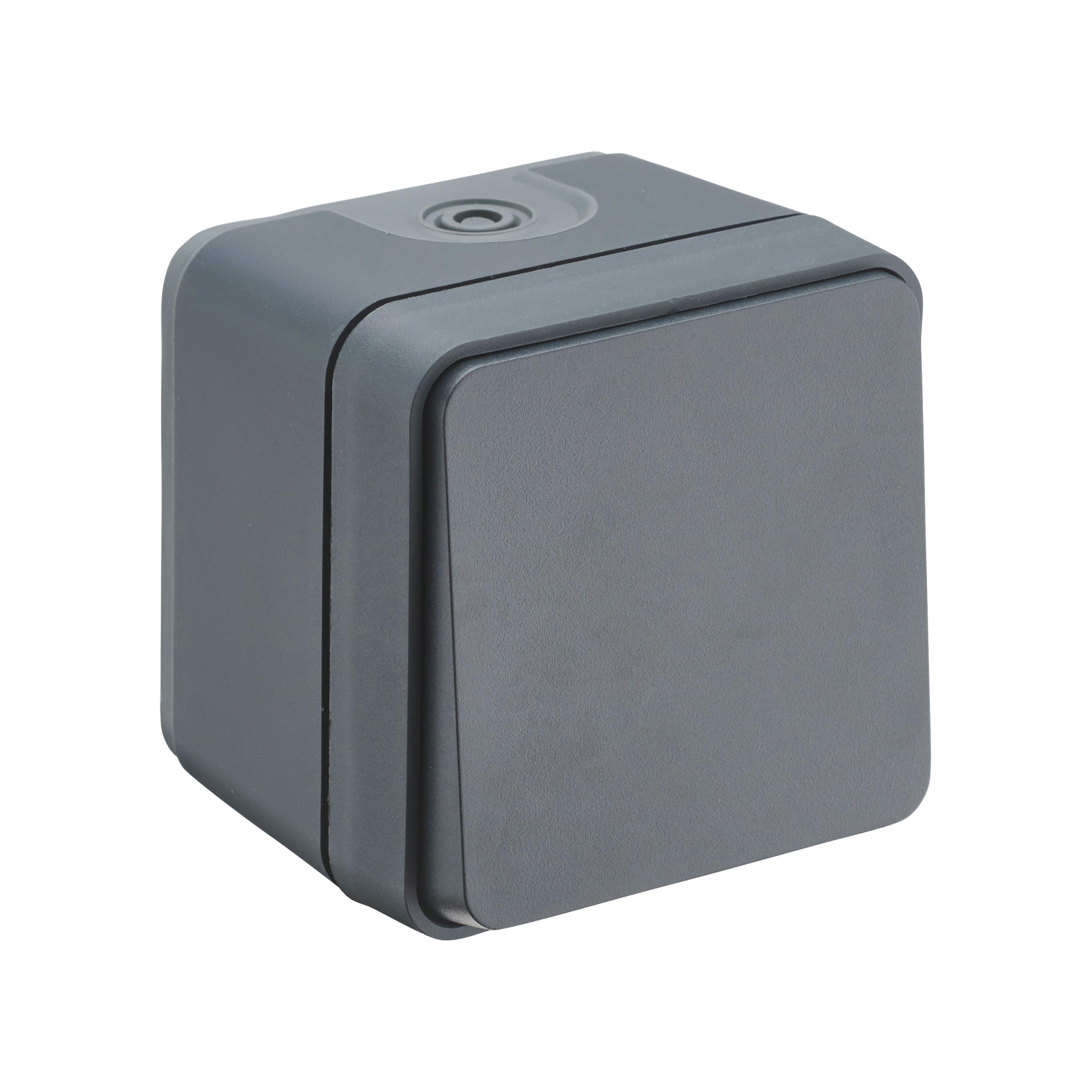 DEBFLEX - Cyklone - Interruptor Conmutador Completo - Interruptor de Pared- Estanco IP55 - Interior/Exterior - Instalación en Superficie - Gris Oscuro - 75 x 75 x 65 mm