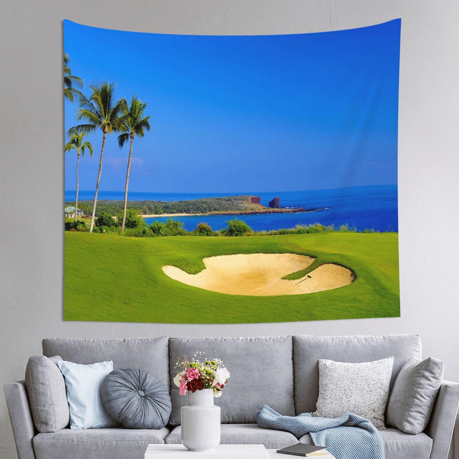WKSGDSG Decoration Tapestry Wall Hanging For Bedroom, Golf Course, 152x130cm Dorm Decor, Lightweight Easy Hang Wall Art For Living Room, Aesthetic Tapestries For Outdoor, Ceiling, Doorway, Camping