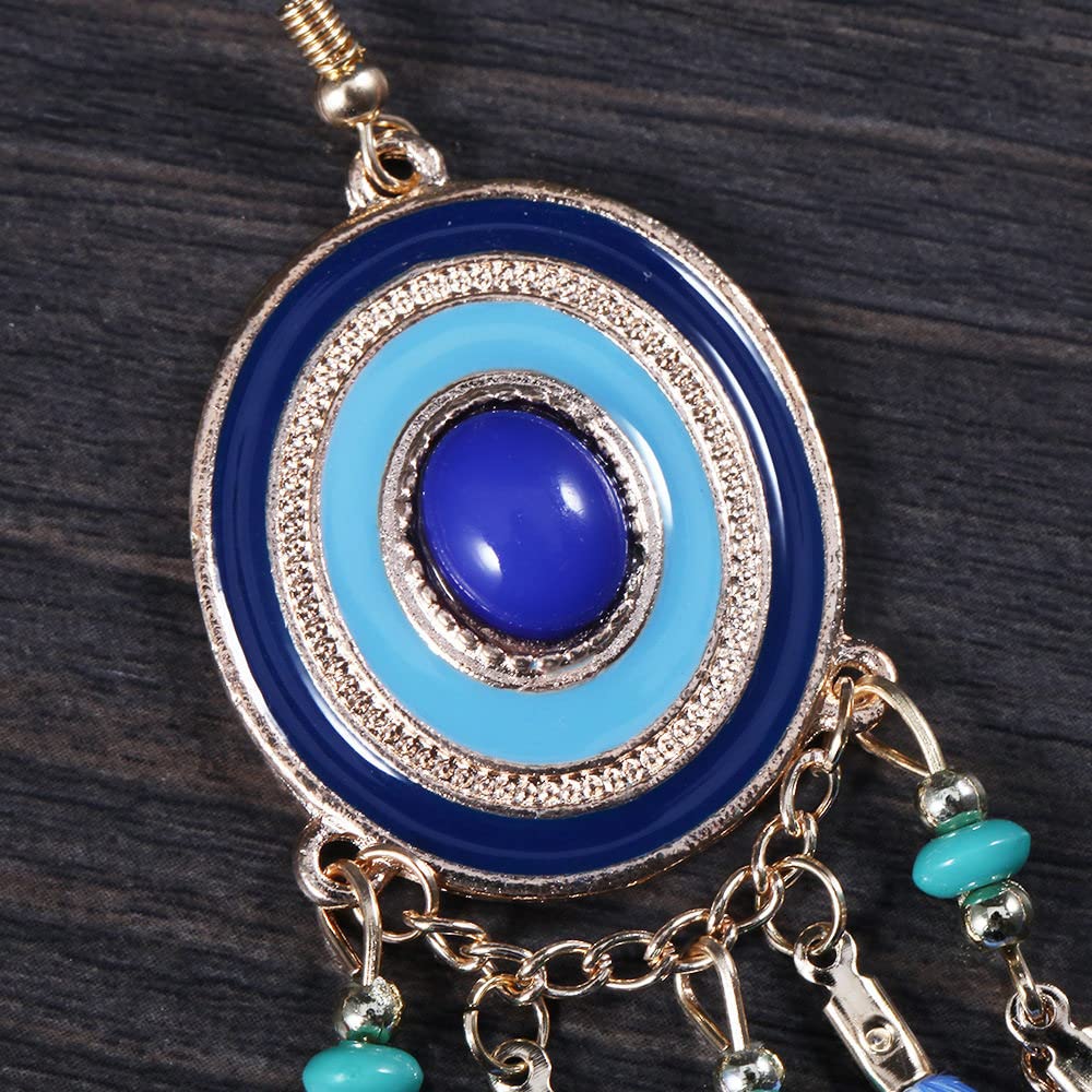 2 Piezas Pendientes de Plumas-Bohemio Pendientes de Plumas Redondas geométricas de Plumas, Pluma caída de Pendientes de Aguja Curvada para Mujeres Joyas de Moda ui