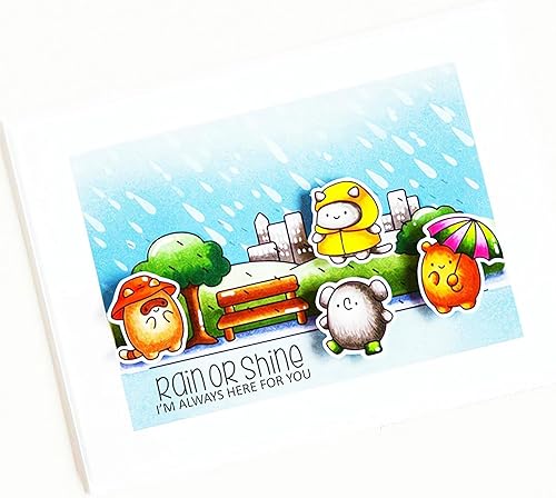 Miniatura 6 de Juego de sellos y troqueles transparentes de paisajes lluviosos y nevados para hacer tarjetas, plantillas de corte para álbumes de recortes, álbum