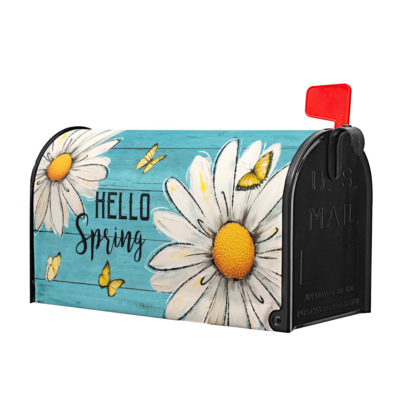 Spring Daisy Magnetic Mailbox Cover - Floral Standard Size Mailbox Wrap 6.5x19 Inches, Fade Resistant Outdoor Decor - View #13