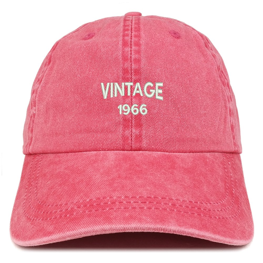 Trendy Apparel Shop Small Vintage 1966 Embroidered 59th Birthday Washed Pigment Dyed Cap