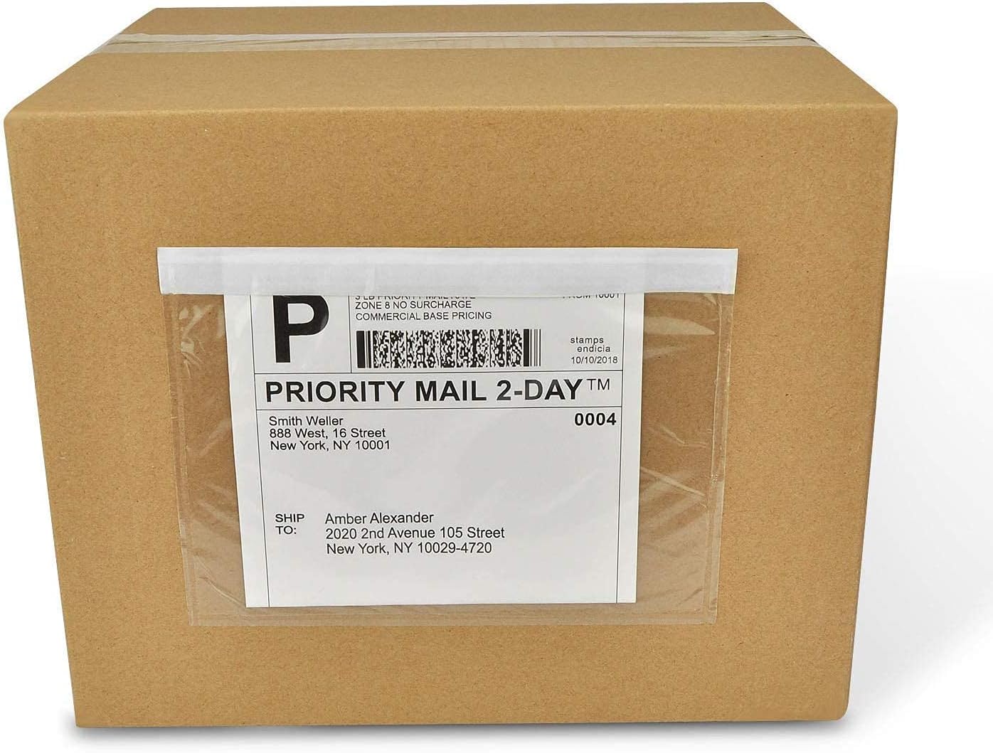 Immuson 6" x 9" Clear Adhesive Top Loading Packing List, Mailing Shipping Label Envelopes, 200 Bags