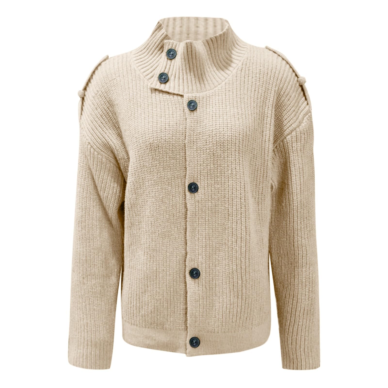 Generisch Cárdigan casual de manga larga para mujer, ropa de abrigo suave y transpirable, cárdigan fino y ligero, cárdigan de punto fino casual grueso, cálido, abrigo de punto suave