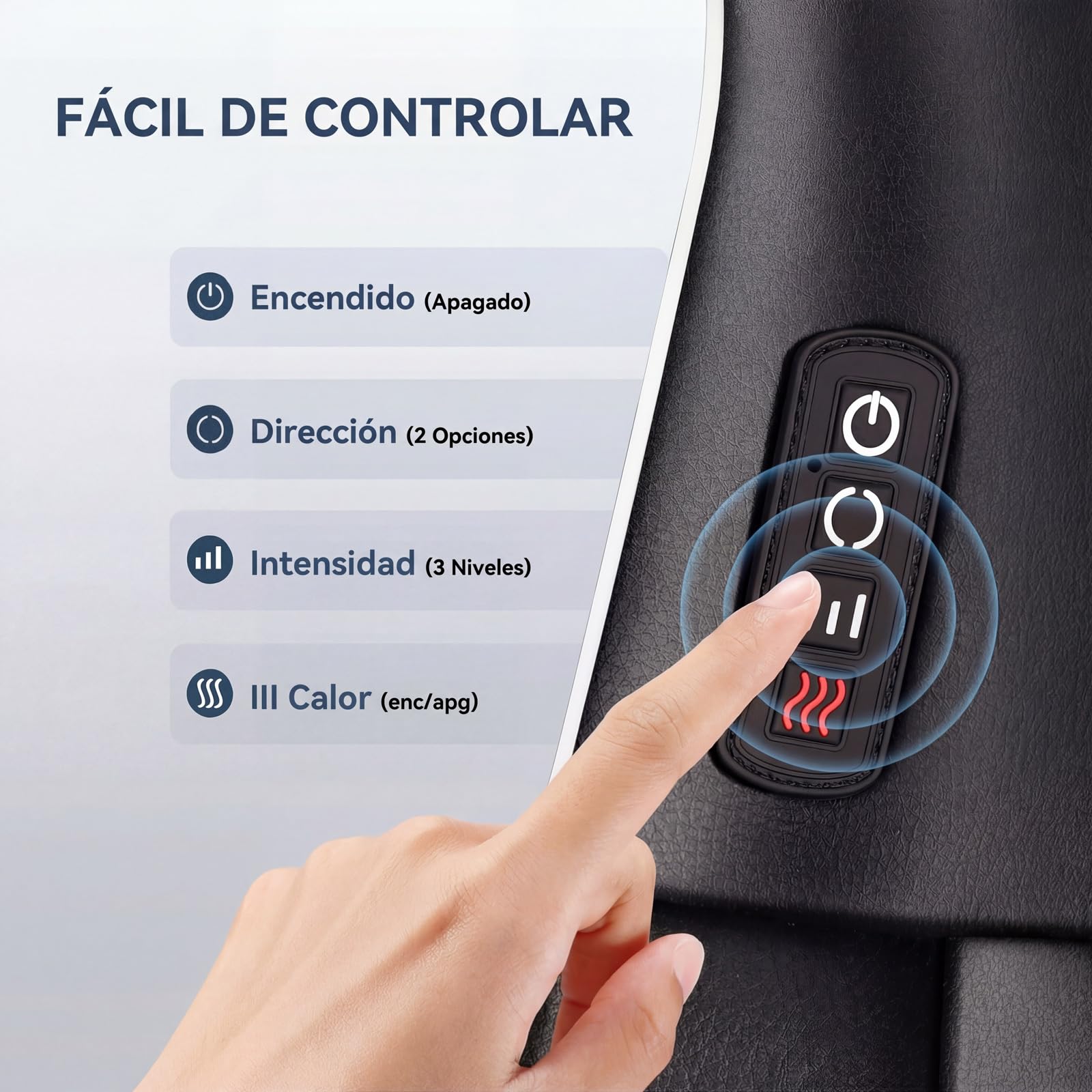 Masajeador Cervical y Espalda con Calor, Shiatsu 16 Cabezales 3D, 3 Modos Masaje Profundo, Regalo para Oficina y Hogar