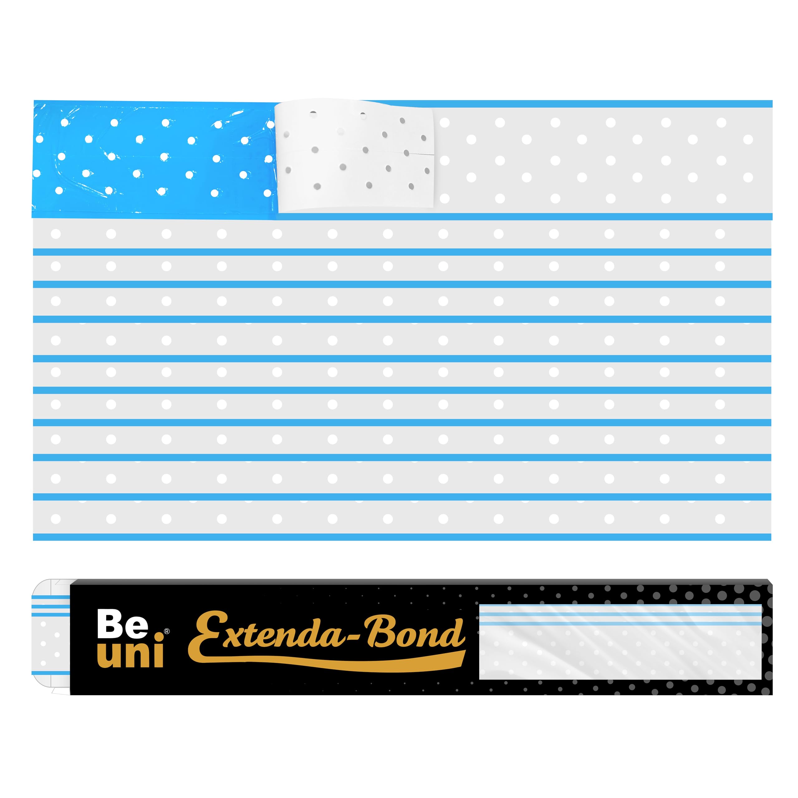 Extenda Bond Plus Bonding Strips With Holes| Skin-friendly Hair Patch Tape| Waterproof and Heat- Resident| Double sided and Transparent Wig Tape | Size - 1 1/2" X 12" (Blue - 5Pcs)-image-38
