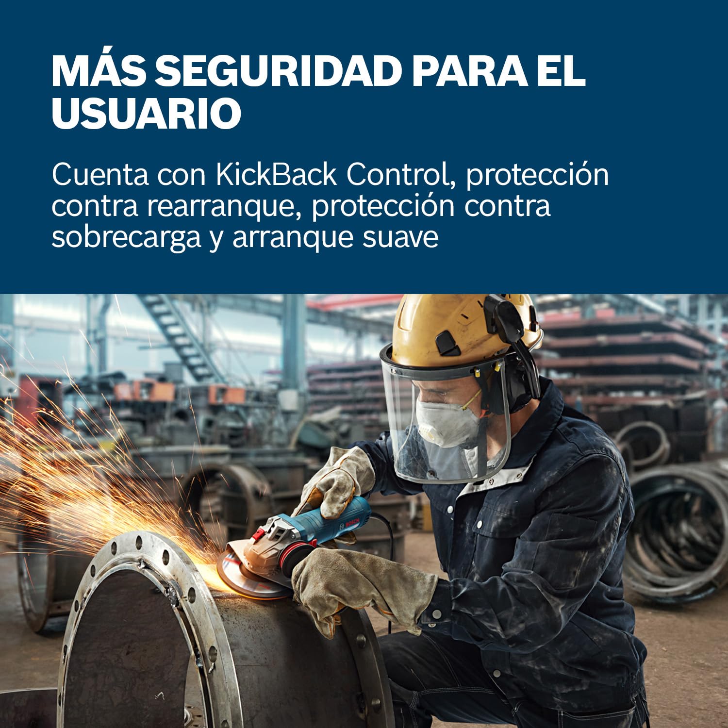 Bosch Professional amoladora angular con cable GWS 12-125 S (Ø del disco: 125 mm, 1200 W, con empuñadura auxiliar antivibración, caperuza de protección, llave de dos agujeros)