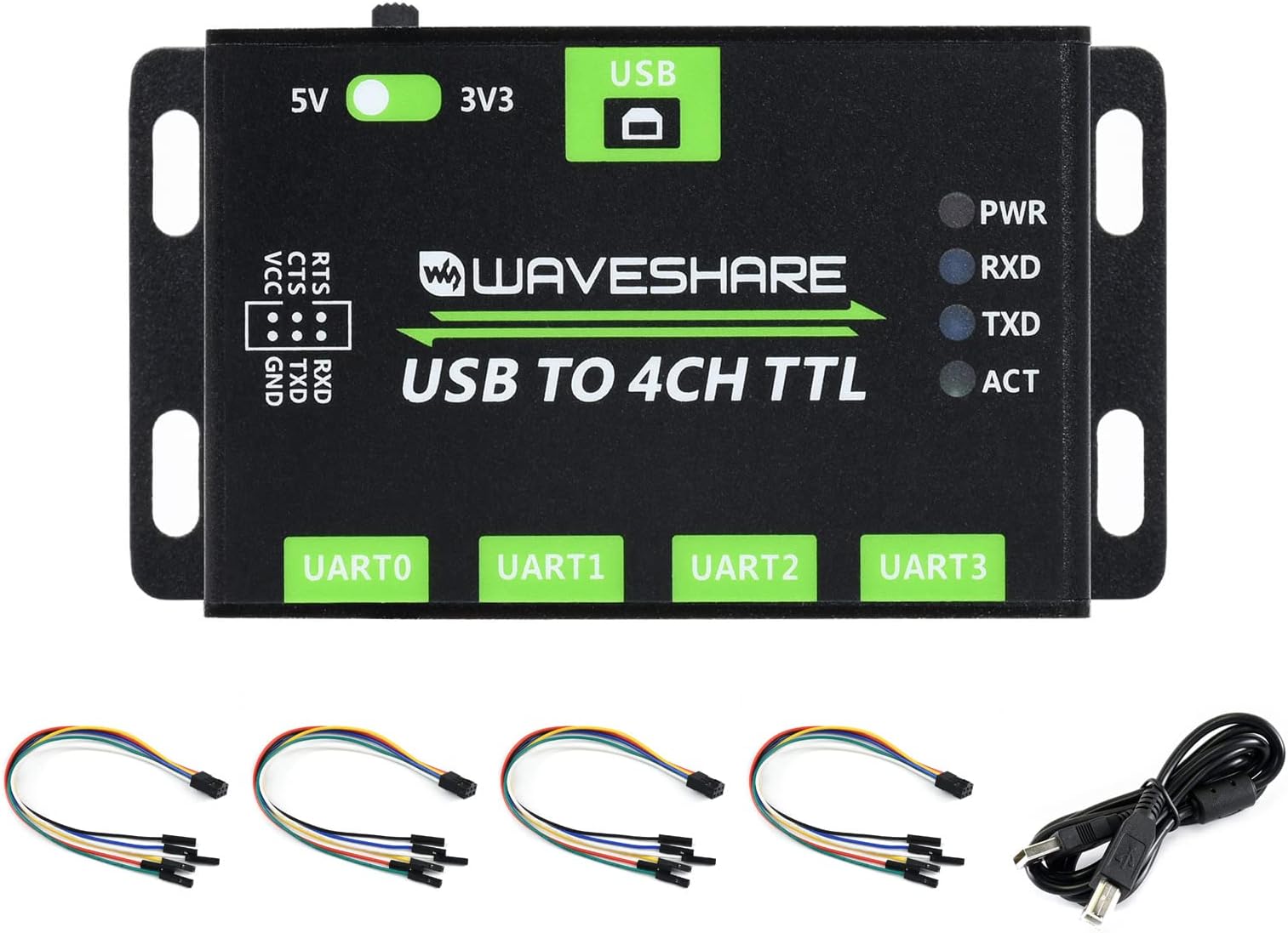 โ Industrial USB to 4CH TTL Converter USB to UART with Multi Protection Circuits Multi Systems Support