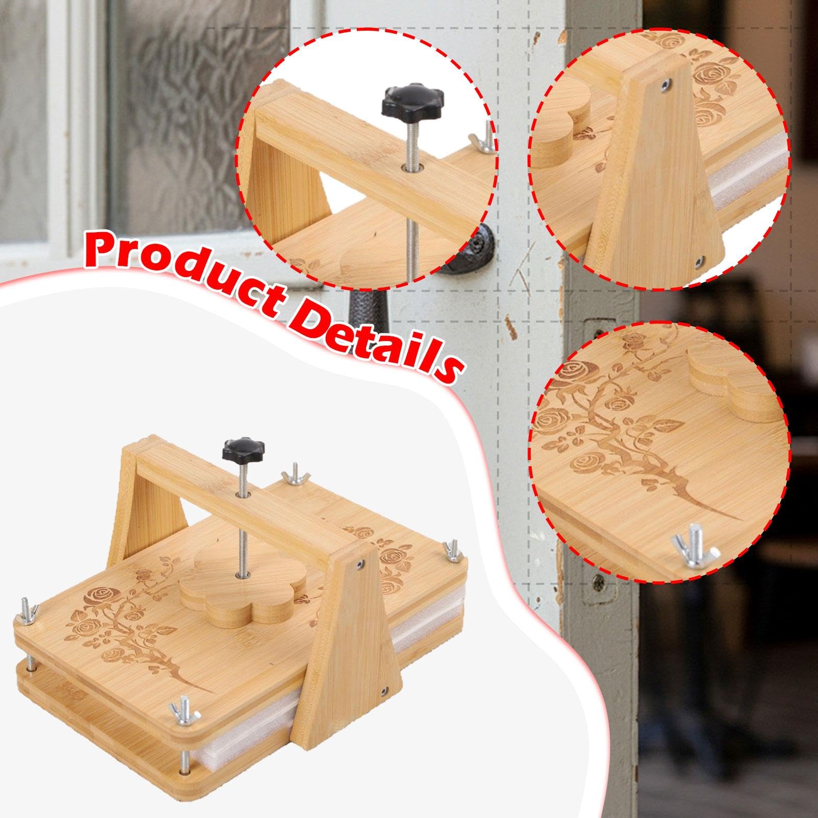 Set di Presse per Fiori in Legno con Struttura di Montaggio Rotante E Stabile.