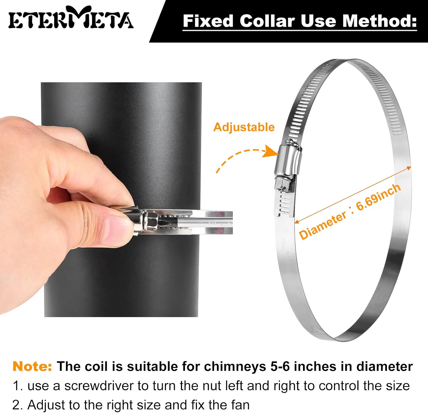 Flash Deals - 70% OFF Etermeta Stove Fan, 4 Blade Pipe Hanging Fan, Heat Activated Fan for Wood Stove, with Stove Thermometer for Wood/Log Burner/Fireplace, Eco Friendly Efficiently Fireplace Fan