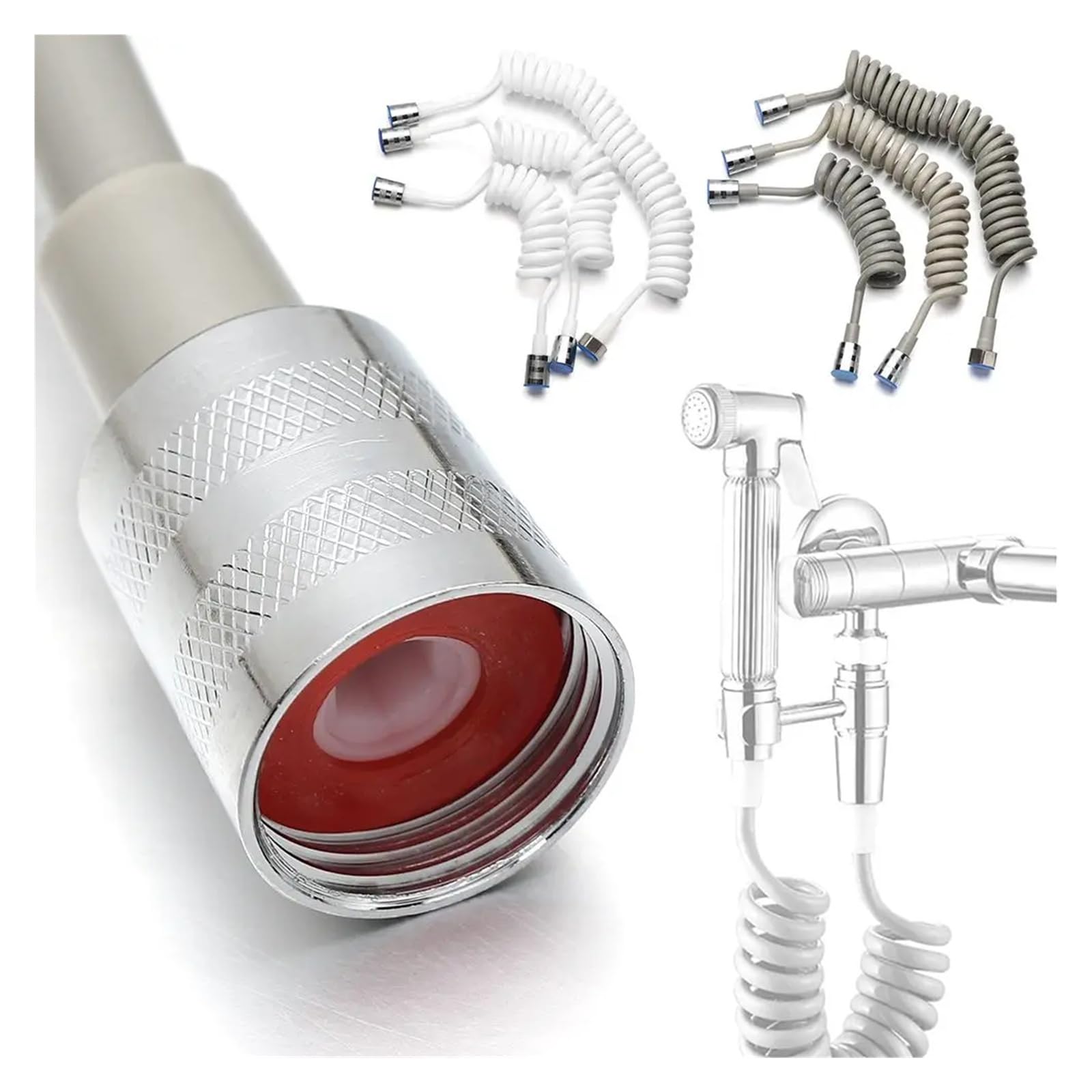 Manguera de ducha flexible de 15/2 m - Tubo universal retráctil antitorceduras G1/2 para inodoro bidé y rociador de baño - Manguera de agua negra