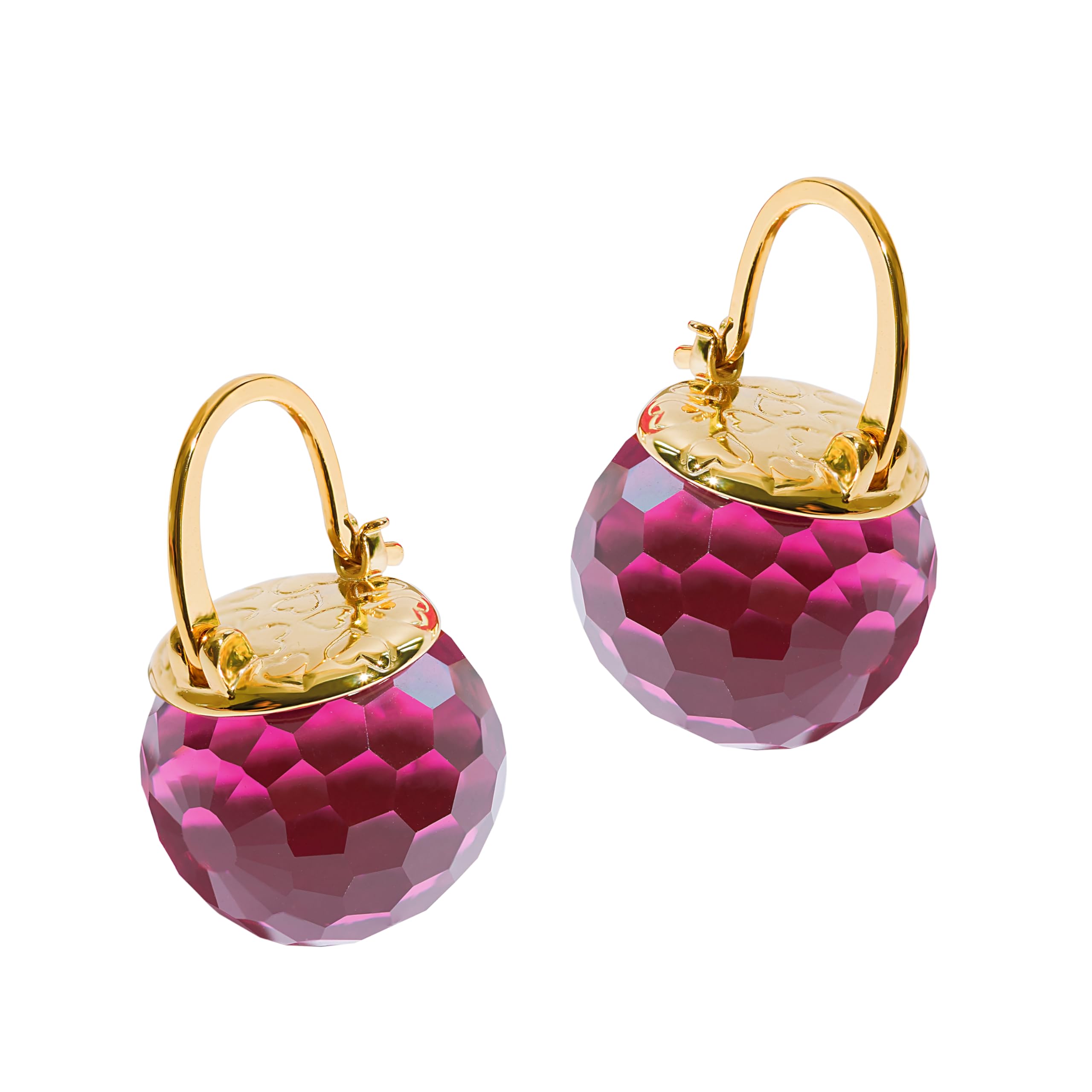 Crystal Earrings for Women, Sparkly Austrian Crystal Disco Ball Earrings, 18K Gold Plated Post Drop Earrings with Colorful Spheres, Hypoallergenic &amp; Lightweight, Ideal Gift for Her