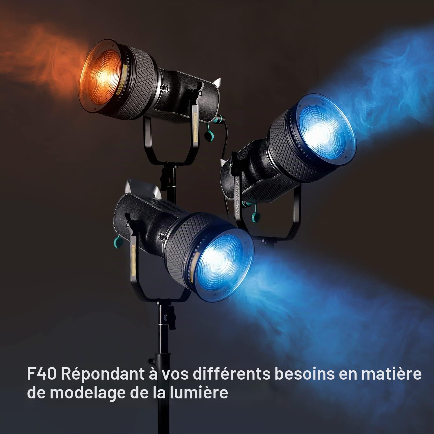 GVM F40 Objectif Fresnel avec Bowens Monture, Objectif Lumière Vidéo COB, éclairage à sortie Continue pour le Tournage Photographique, Outil de Mise en Forme de l'éclairage pour l'enregistrement vidéo