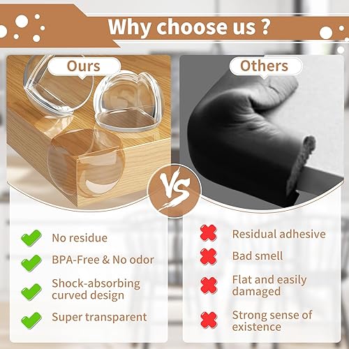 Miniatura 6 de Protector de esquina de silicona, protectores de mesa para bebé, protectores de esquina transparentes para muebles y bordes de seguridad para bordes