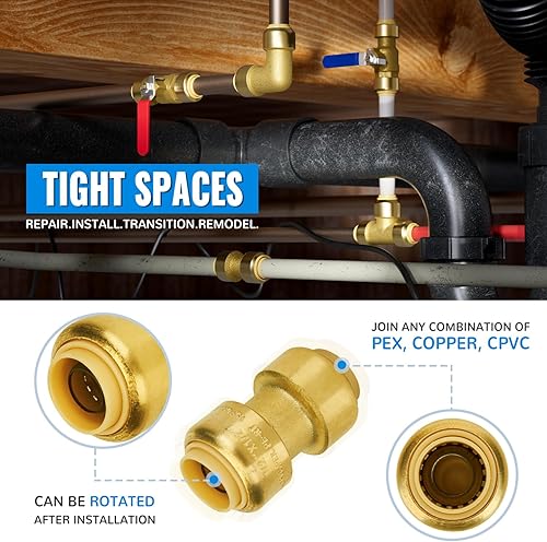 Miniatura 4 de SUNGATOR Accesorios de empuje de fontanería, Acoplamiento recto Pushfit