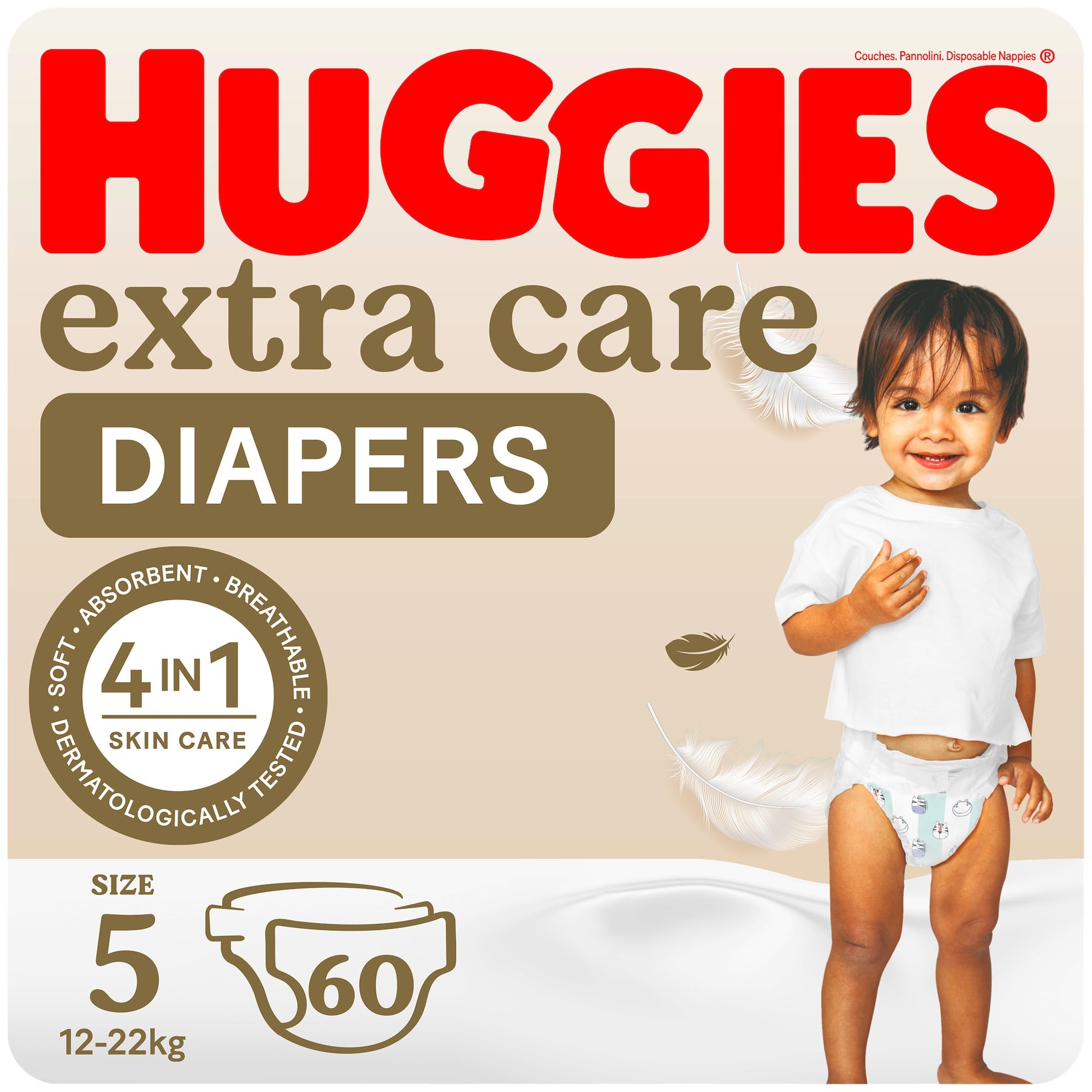 Huggies Extra Care, Size 5, 12 -22 kg, Jumbo Pack, 60 Diapers