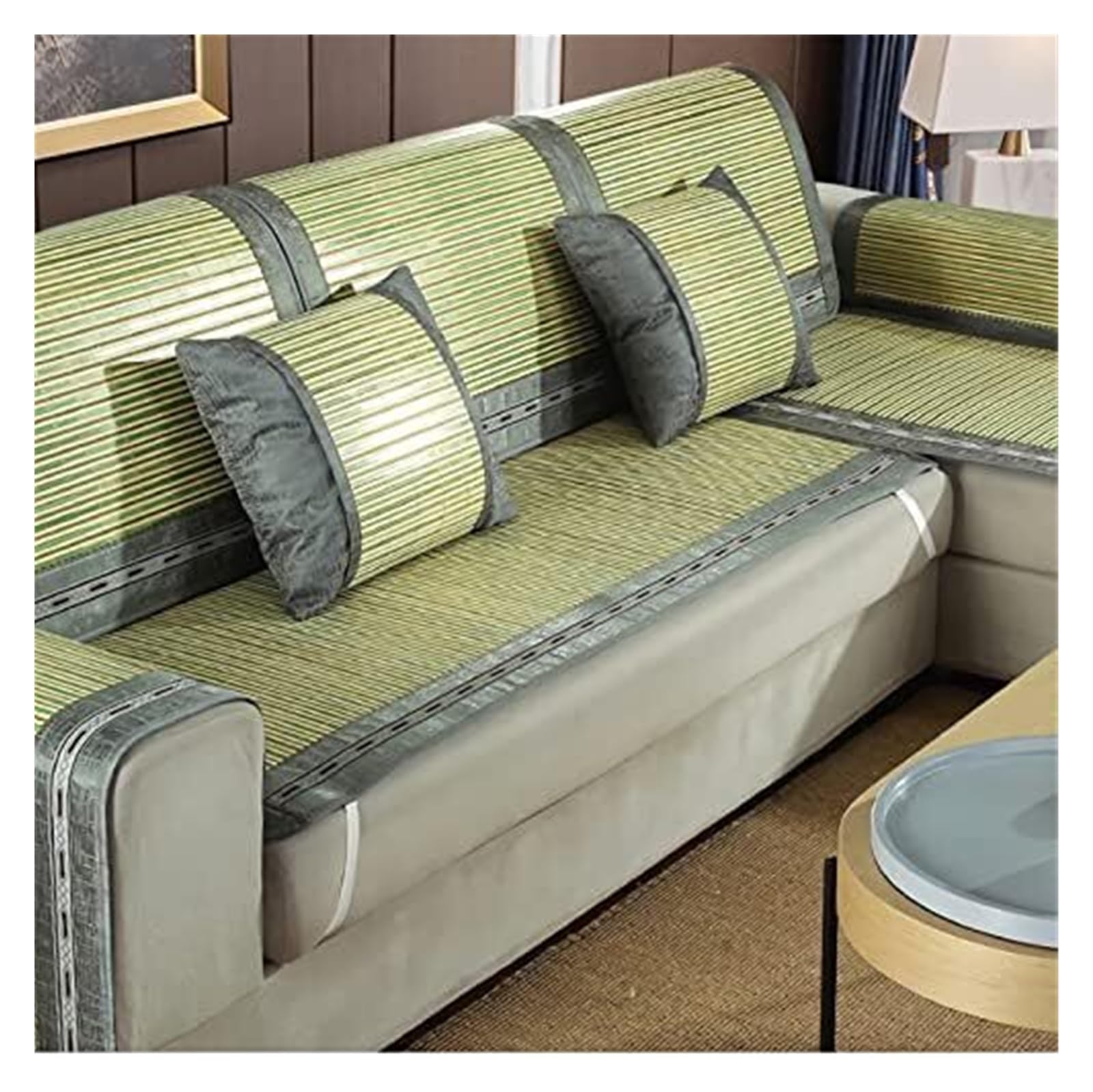 QCKNKMGG Cooling Bamboo Sofa Mat, Cooling Bamboo Sofa Mat Non Slip Summer Multicolor Multiple Sizes(C,70 * 180cm)