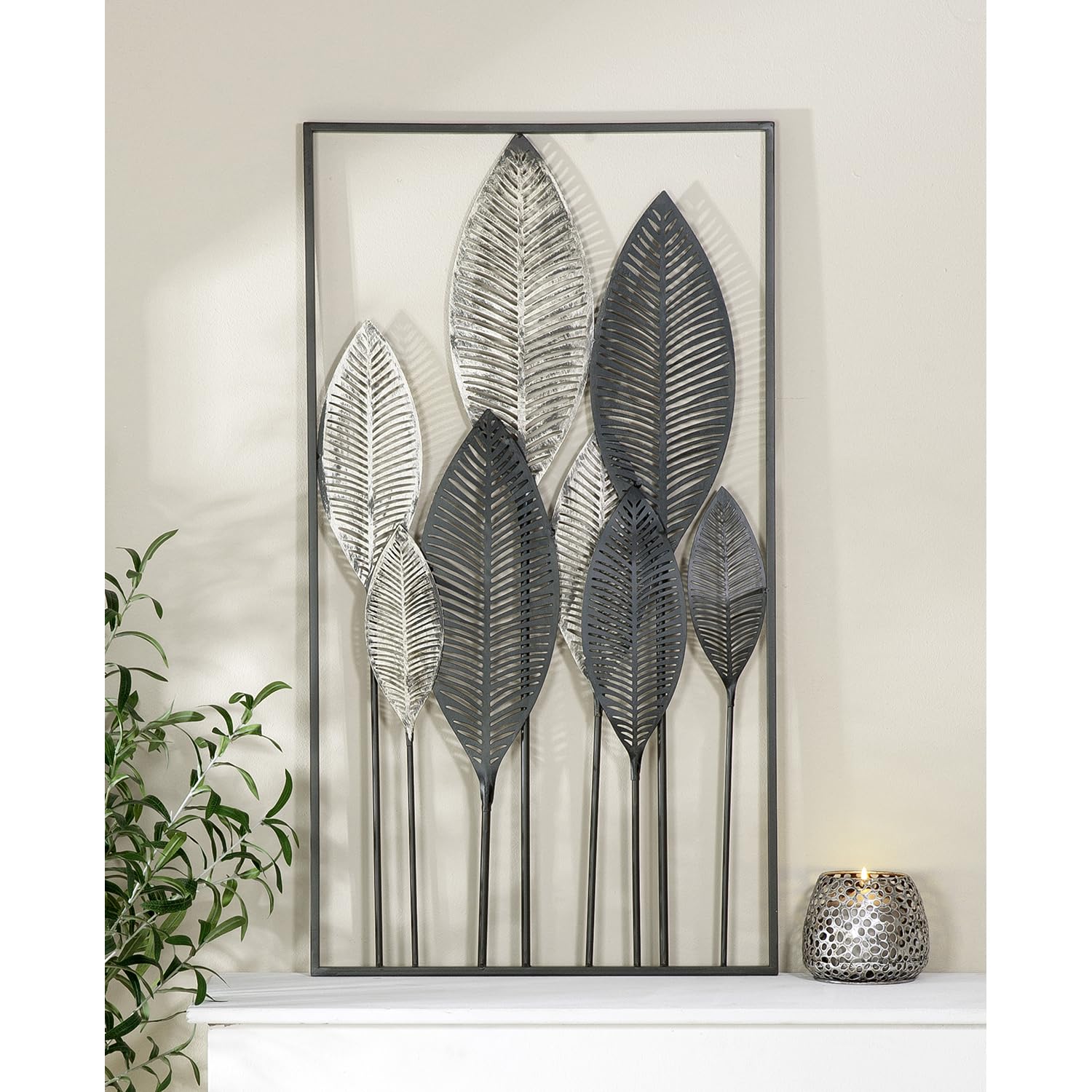 Wallity Metallo Decorazione da Parete Nera 40x70 cm Frase Motivazionale