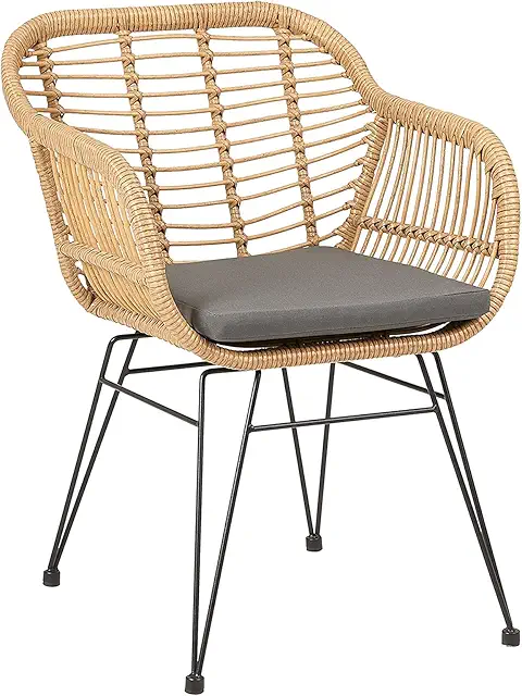 IDIMEX Paramo Rieten Stoel - Modern Polyrattan Dining Chair with Cushion