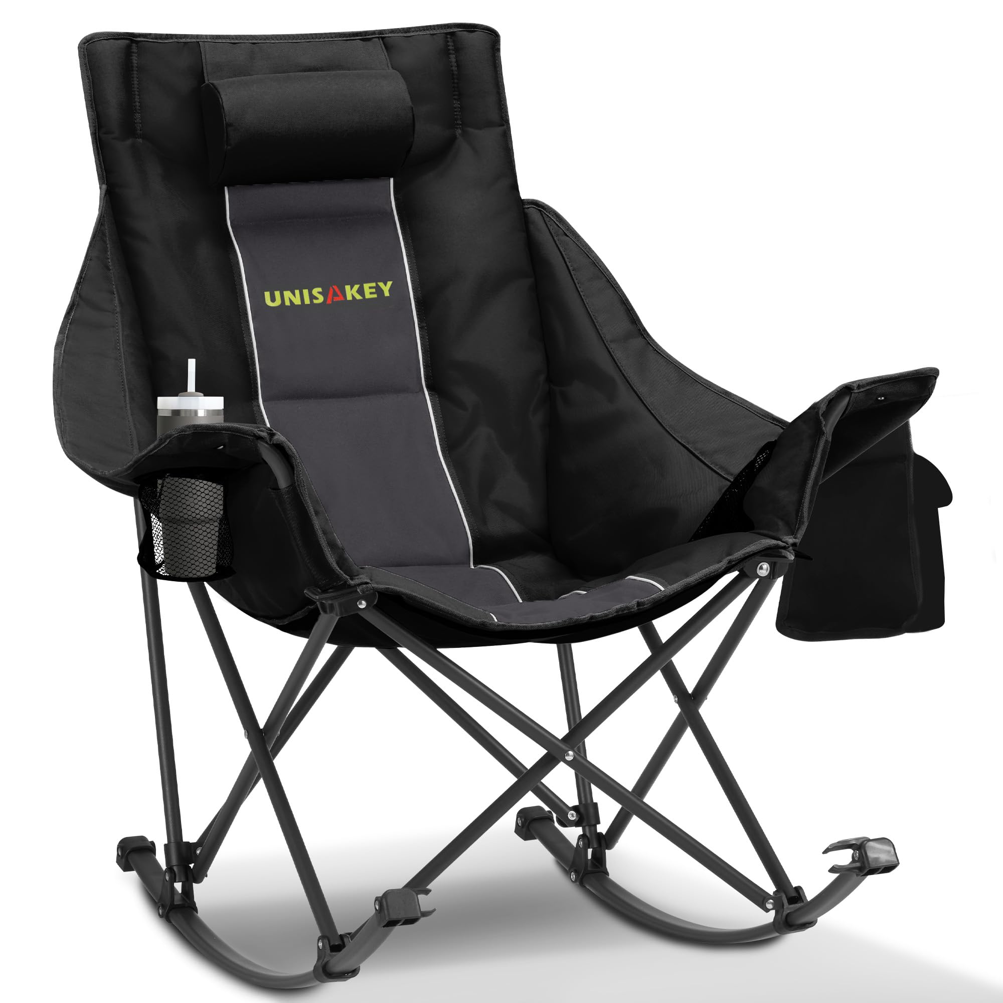 Amazon.com: Unisakey Oversized Rocking Camping Chair with Headrest