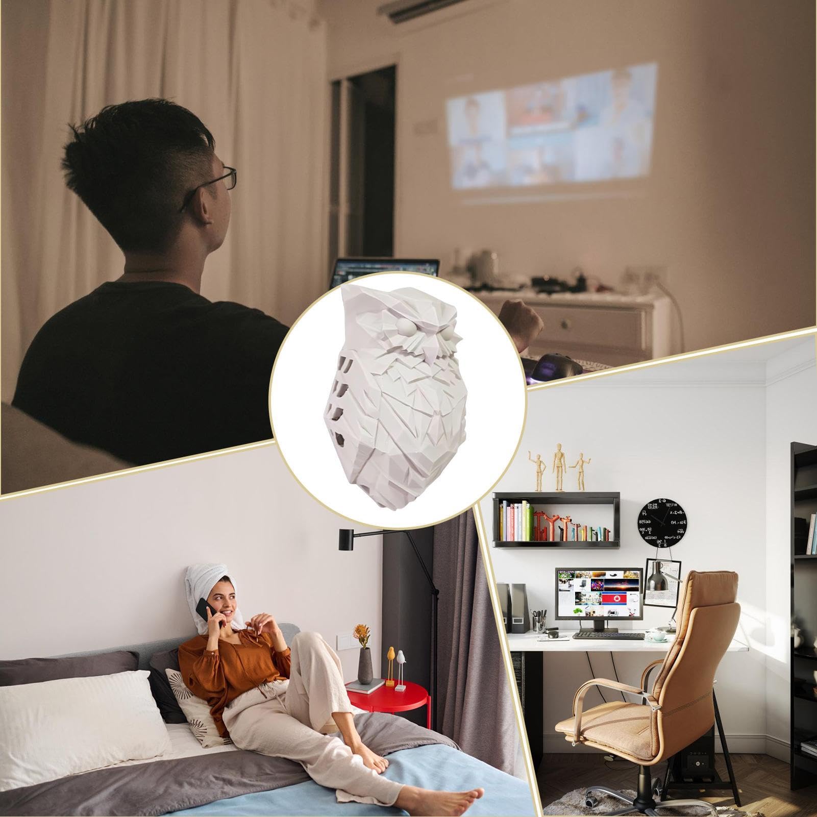 Tier-Wandleuchte – Adlerlampe, Eulenlampe | batteriebetriebene Multiszenlampe in Form eines Adlers in goldener Eulenform, niedliche LED-Wanddekoration, 3D Tier LED Wandleuchte für Kinderzimmer, Cui