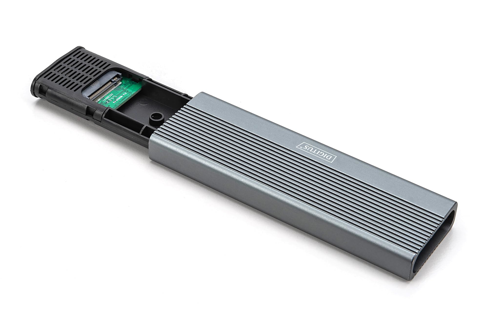 DIGITUS alloggiamento esterno M.2 - USB 3.1 Gen2 Type-C - 6 Gbit/s - Supporta SSD SATA fino a 8 TB - per SSD 2230/2242/2260/2280 con B-Key - Senza attrezzi - Alloggiamento in alluminio - Grigio