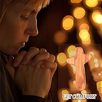 Vista 6 de Chuangdi Juego de 50 cruces pequeñas de madera de olivo con bolsas de lino y algodón y tarjetas de oración de 2.5 pulgadas, bolsillo de Jesús que se