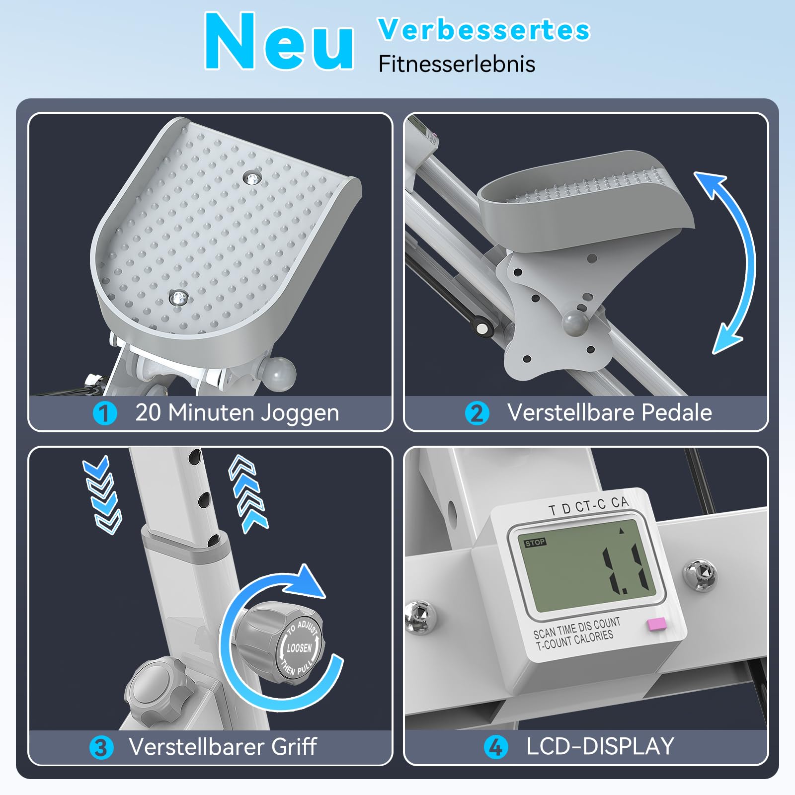 Stepper für Zuhause Gym,Steppers Faltbare Tragbares Pedal,Treppensteiger Crosstrainer,Heimtraining, Fitnessstudio,Fitnessgeräte für Zuhause