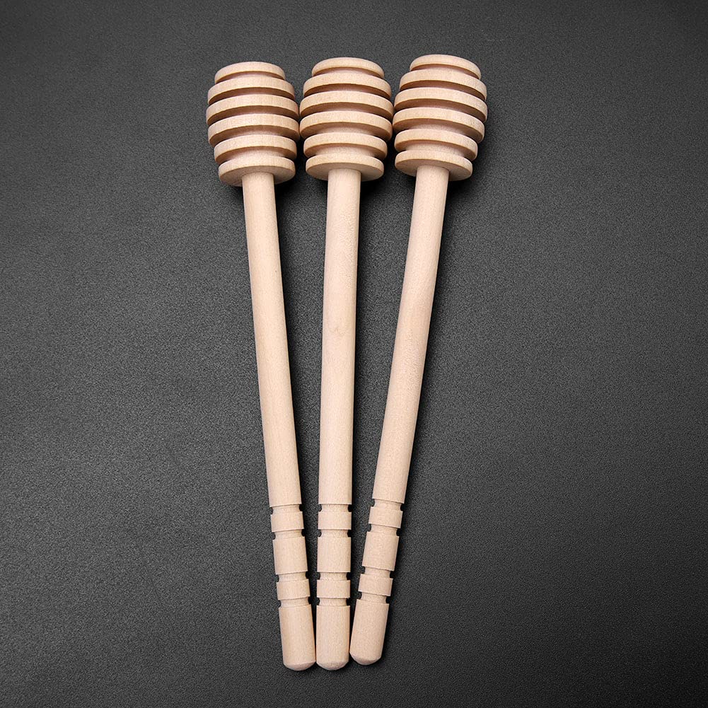 Hilitand Honey Dripper, 24 Pack Wood Honey Dripper Spoon Stir Bar for Jar Supplies Long Handle Mixing Syrup Stick Dipper Dessert Tools, Dippers (#2)