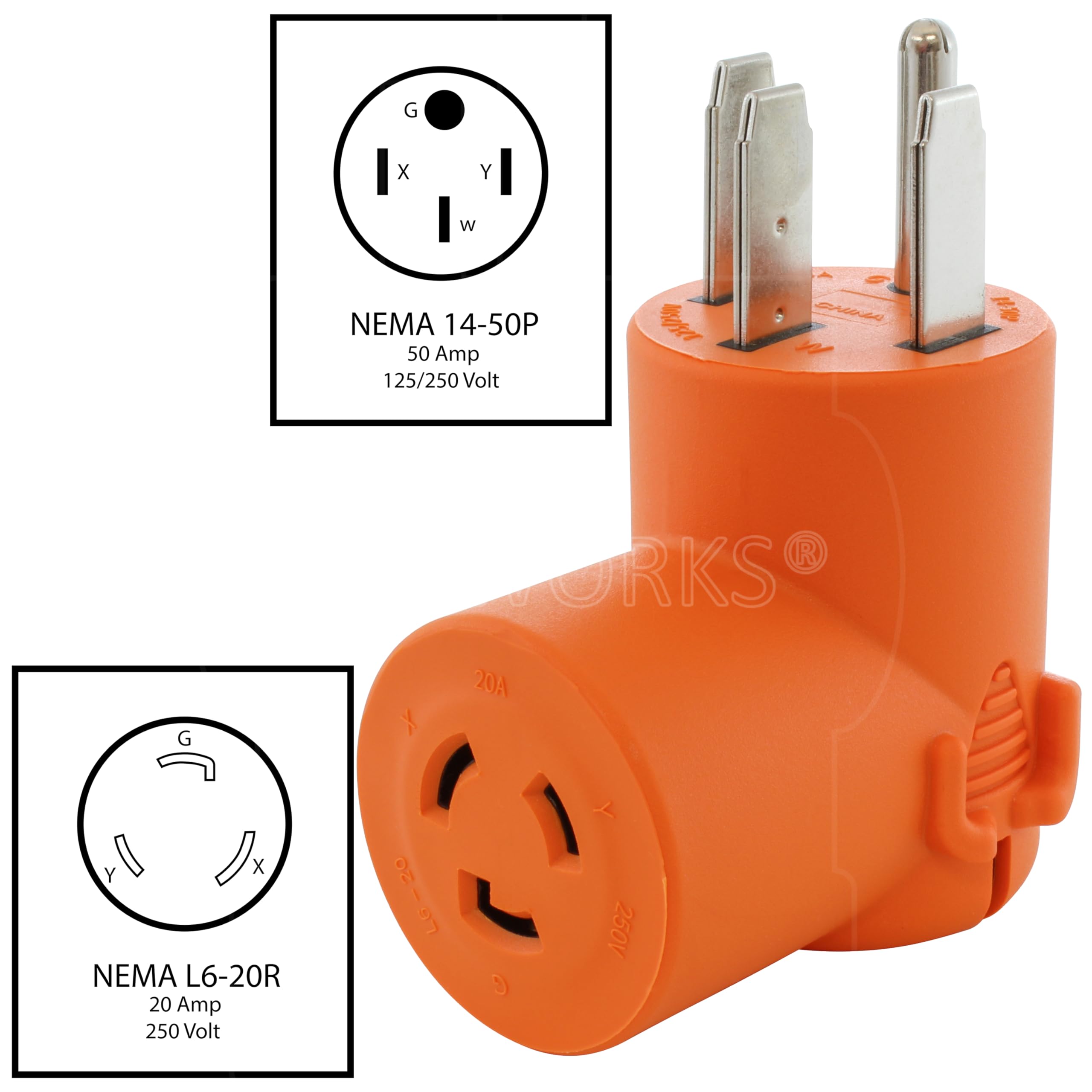 PASOUL/14インチ☆ENVY 14/6GB/256GB/ACアダプタ Amazon.com: AC WORKS [AD1450L620] Plug Adapter NEMA 14-50P 50Amp
