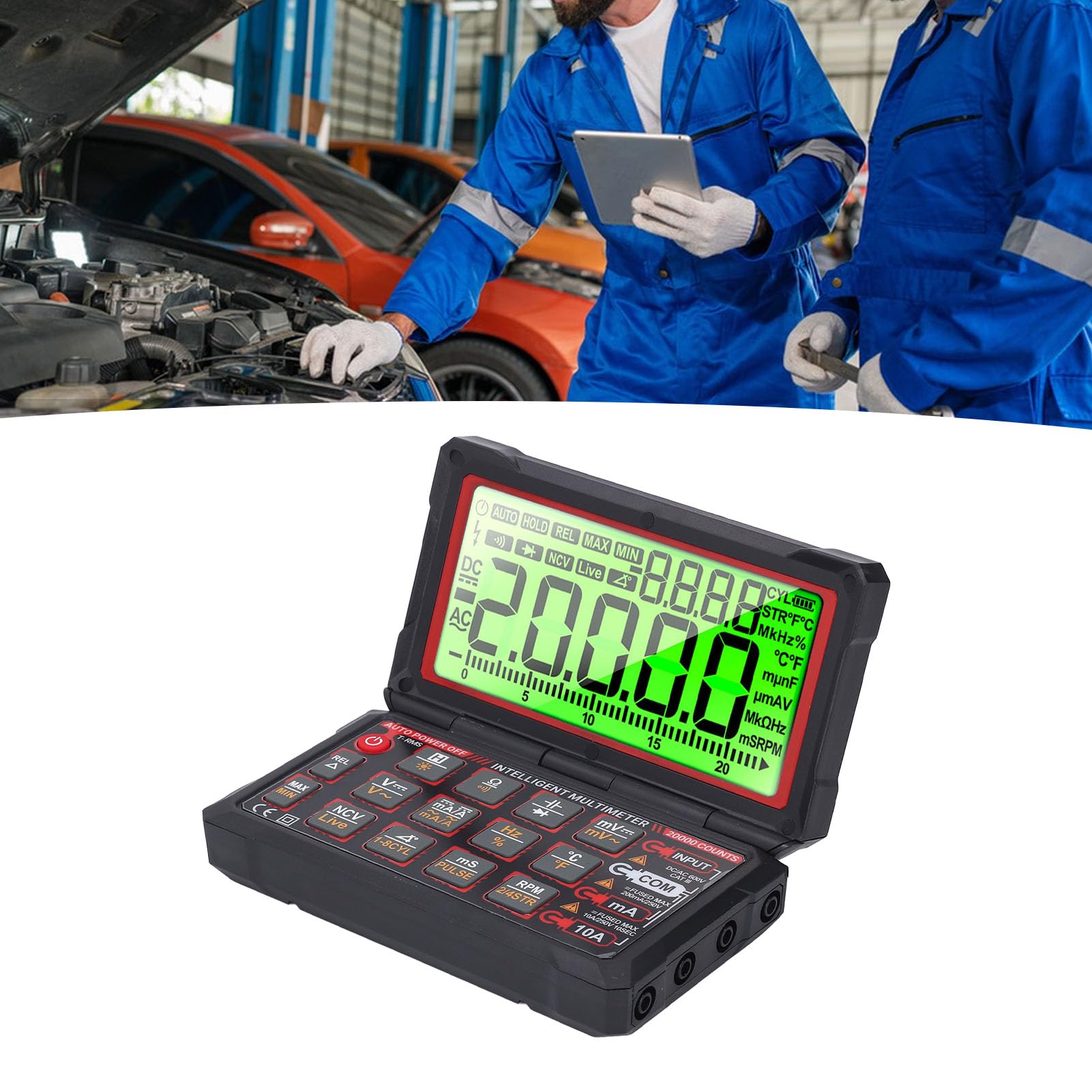 Digital Multimeter Electrical Tester RPM Dwell Angle Automotive Diagnostic Tool for Auto Repair Maintenance - Image 4