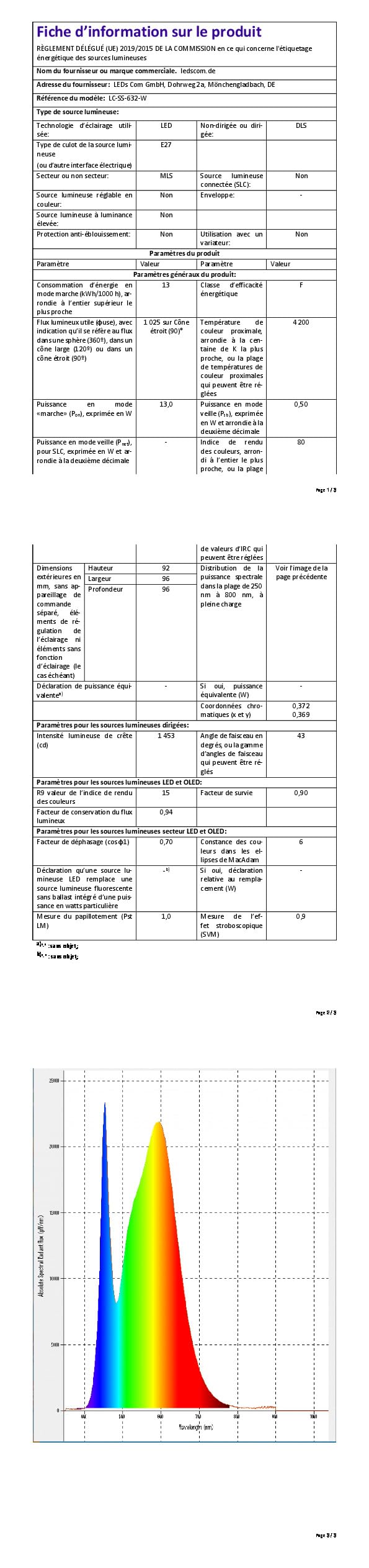 ledscom.de 6x E27 LED Leuchtmittel, PAR30 kurzer Hals, weiß (4200 K), 13 W, 1025lm, 43°, Reflektorspiegel (silber)