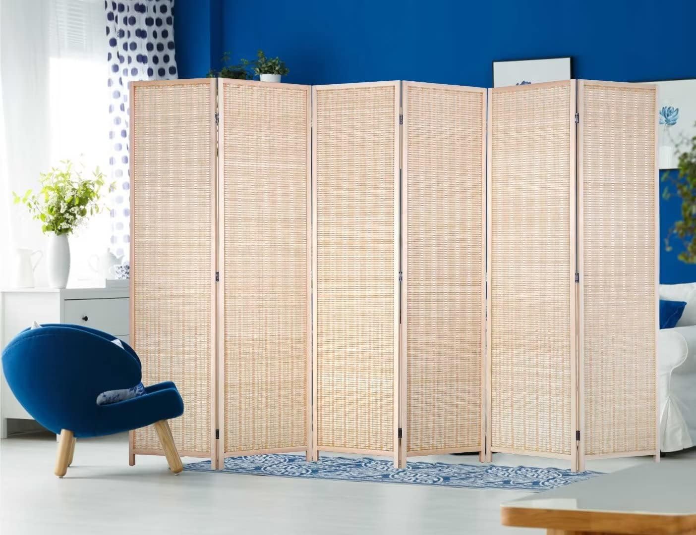 Amazon.com: 6 Panels Bamboo Room Divider Room Dividers and Folding ...