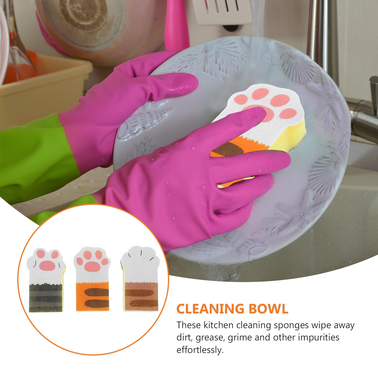 Spugne Per Lavastoviglie Rettangolari Di Cucina Rosa E Bottiglie Di Plastica Verde Con Detersivo Fondo Giallo Detergente Image184482959