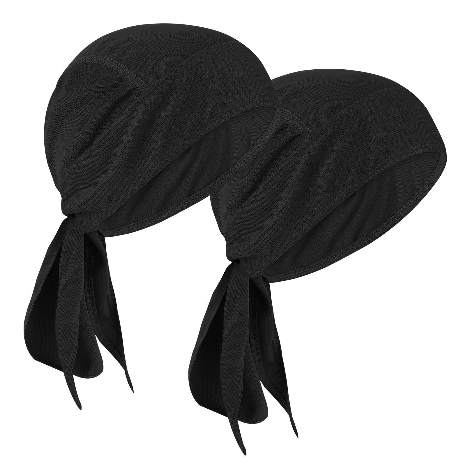 Larrel 2 Pcs Durags for Men Quick Drying Dew Rags Head Cap Sports Sweat Wicking Beanie Cooling Do
