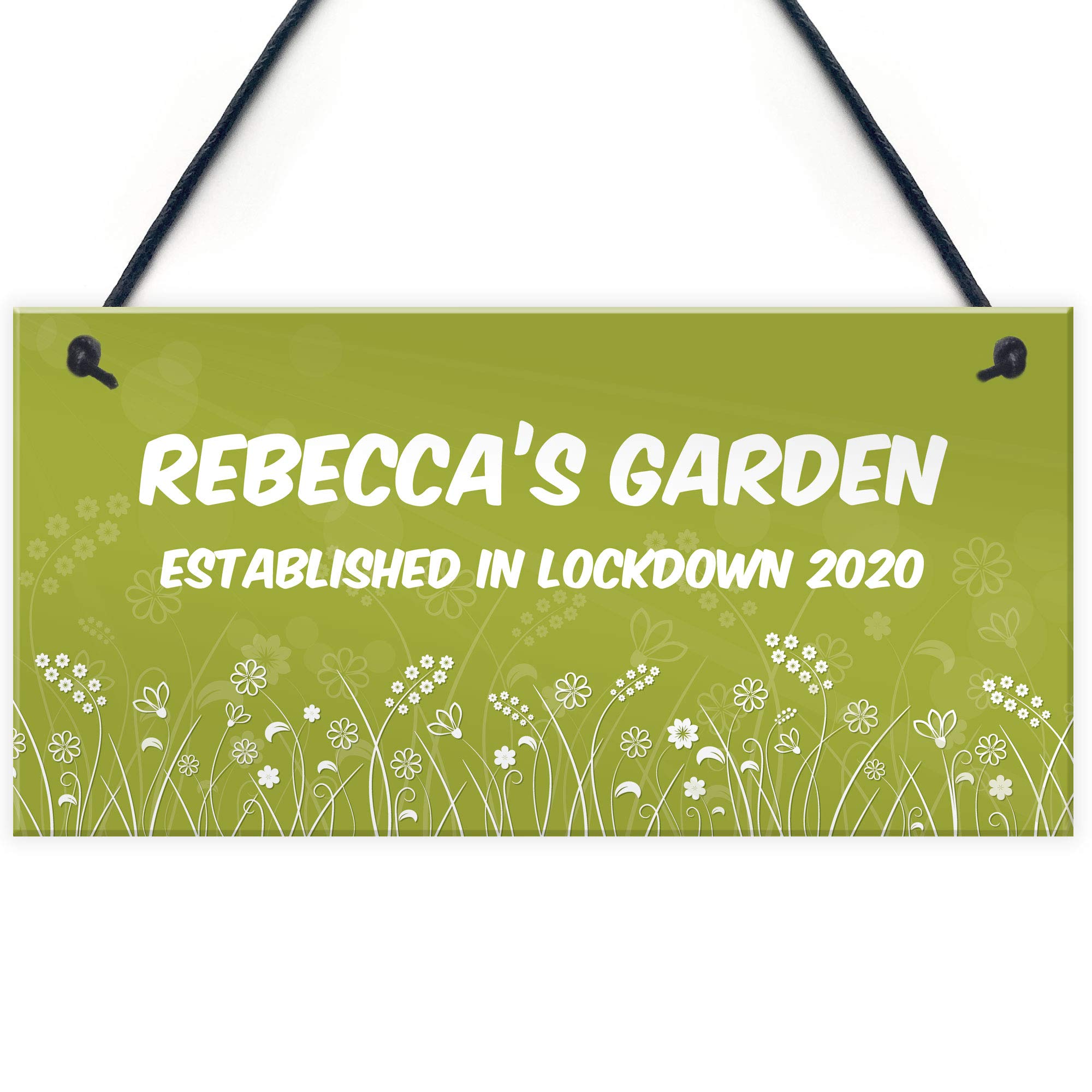 Red Ocean Personalised Novelty Garden Sign Lockdown Quaratine Keepsake Gift For Garden Shed