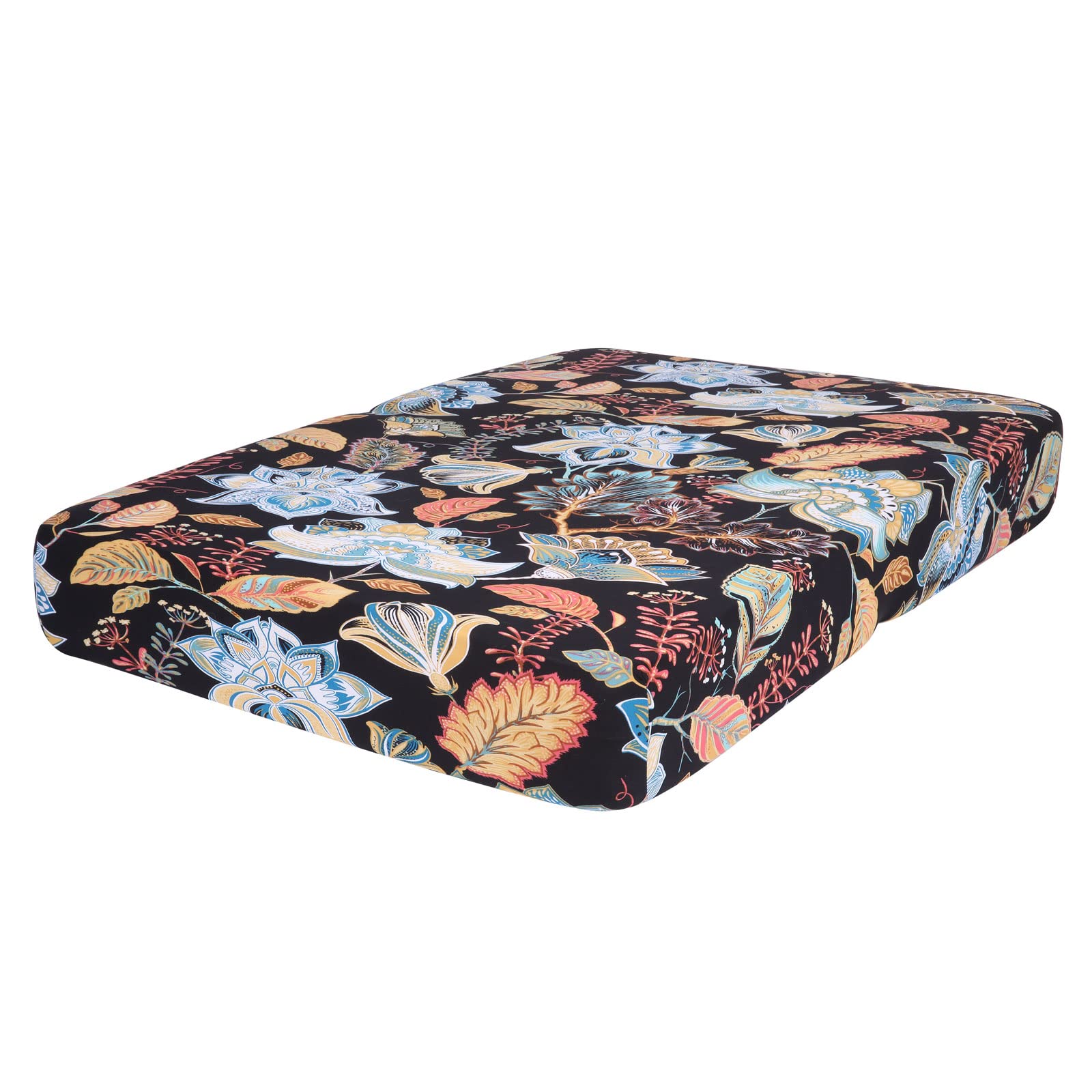 hyha Printed Couch Cushion Covers, Floral Sofa Covers Washable for 2 Cushion Couch, Stretch Pattern Outdoor Cushion Covers for Patio Furniture with