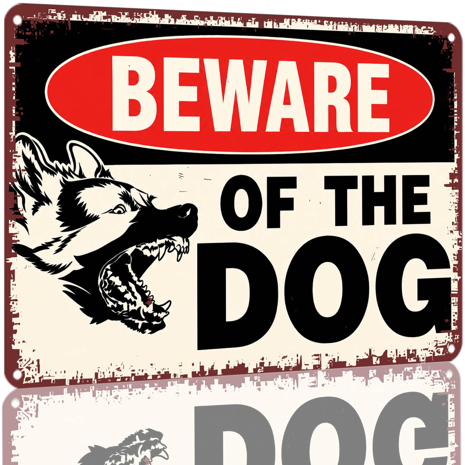 Kwqdozf As Pic Beware Of The Dog Tin Sign 8X12 Inch Aluminum Vintage Warning Sign Retro Me