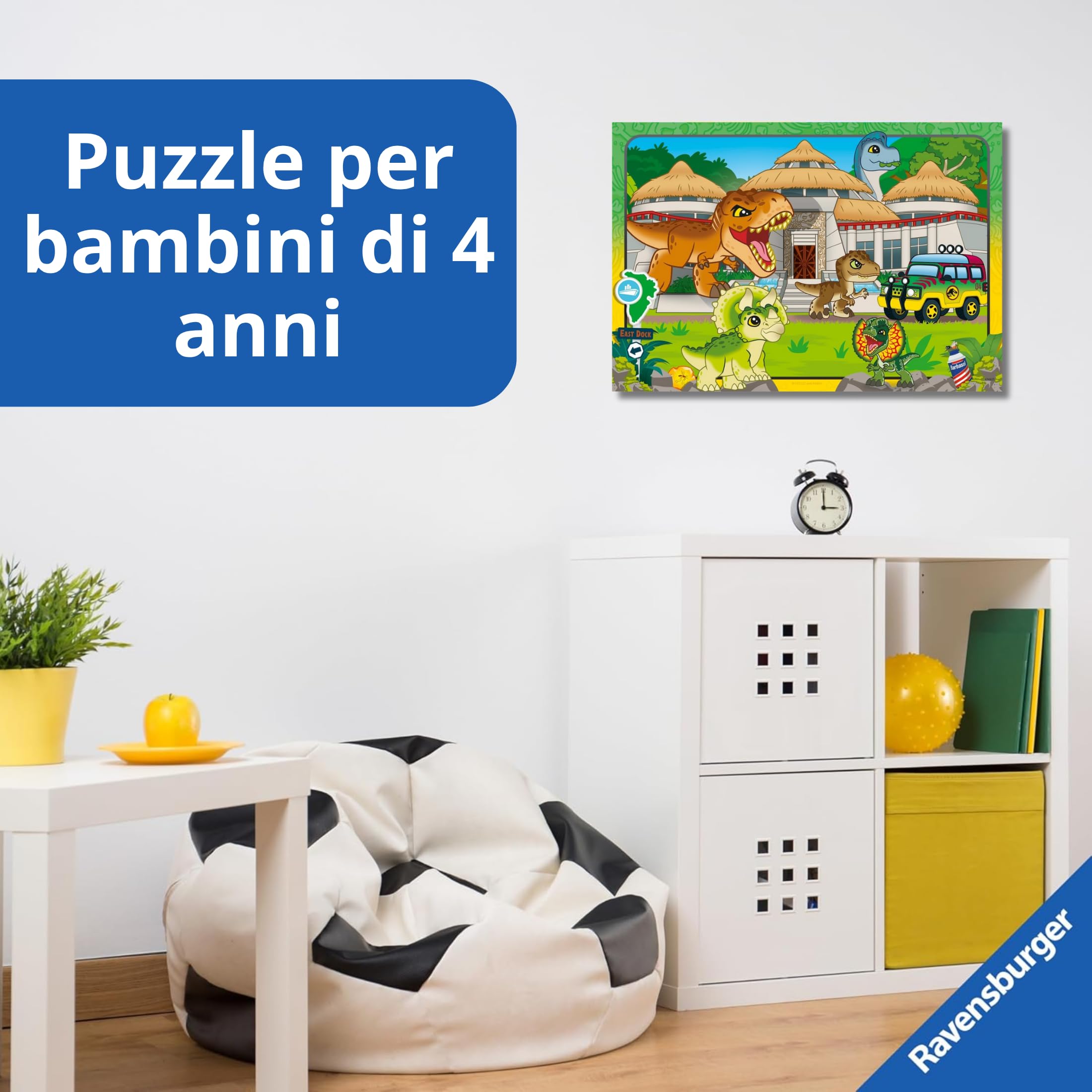 Ravensburger - Puzzle Jurassic World Explorers, Idea Regalo per Bambini 4+ Anni, Gioco Educativo e Stimolante, 2 Puzzle da 24 Pezzi, 26x18 cm