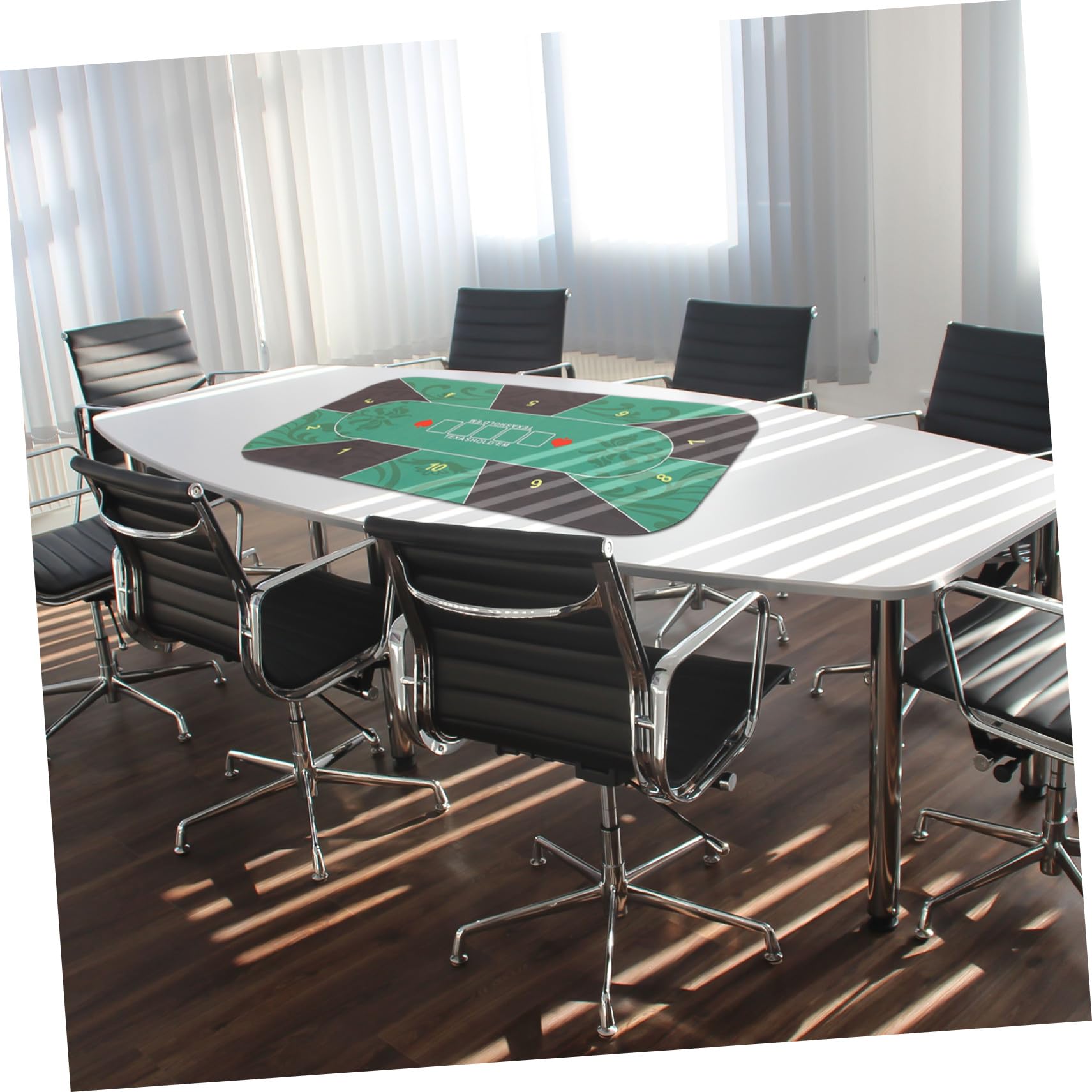 Gatuida Rechteckige Poker Spielmatte aus Gummi für 10 Personen Grün