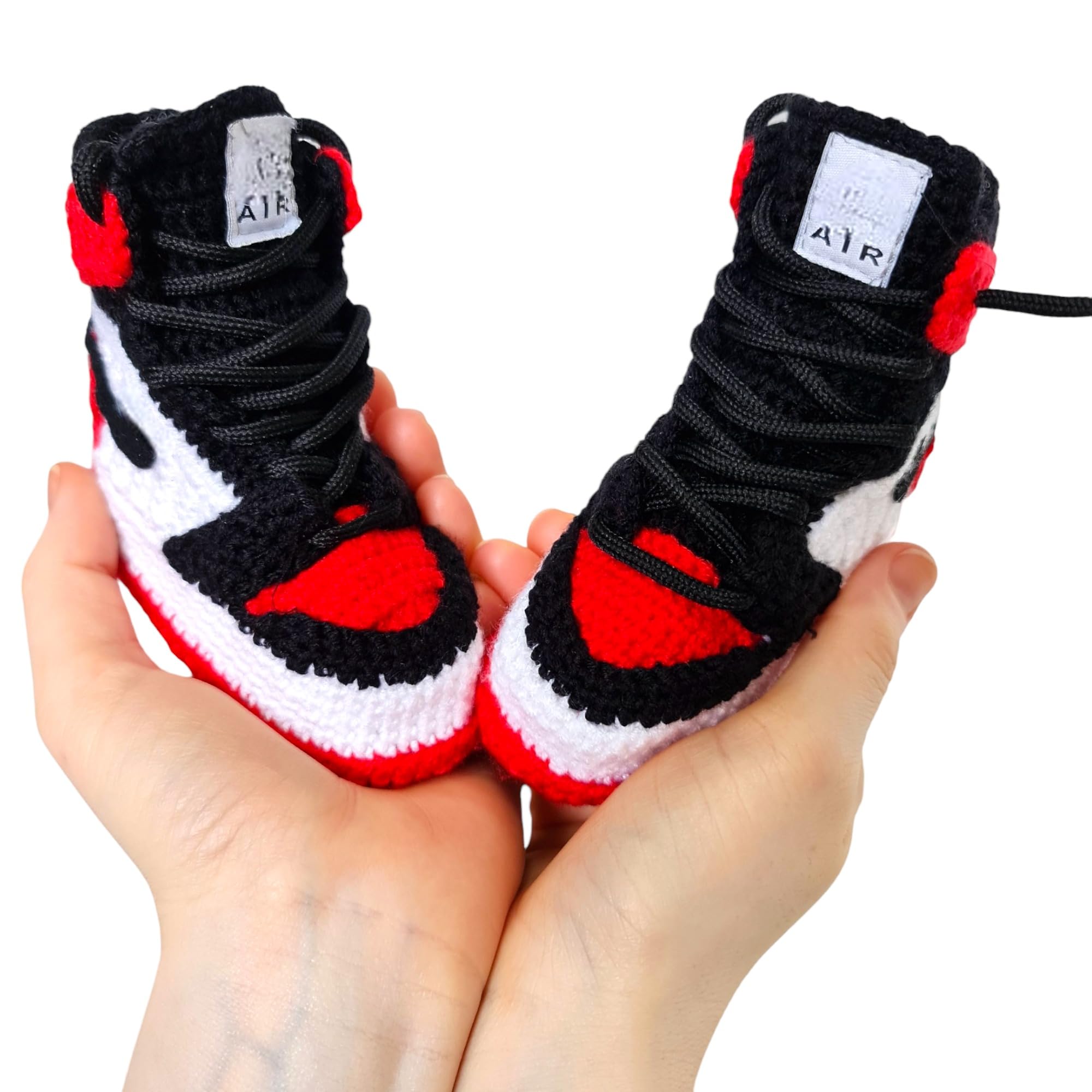 Baby handgemachte individuelle Booties, Neugeborenen Häkel Hausschuhe, Kleinkind gestrickte Sneaker, gemütliche Fleece Krabbelsocken, Lauflernschuhe, weiche Baumwolle Natur Kinderschuhe