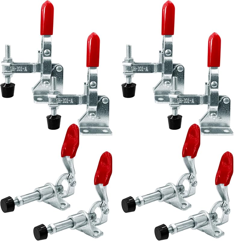 8Pcs Toggle Clamp, Push Pull Quick Release Clamps Woodworking Hand Tool | Toggle clamps with 110lbs & 200lbs holding force, fast release design for cabinets, tool boxes and fixture assembly