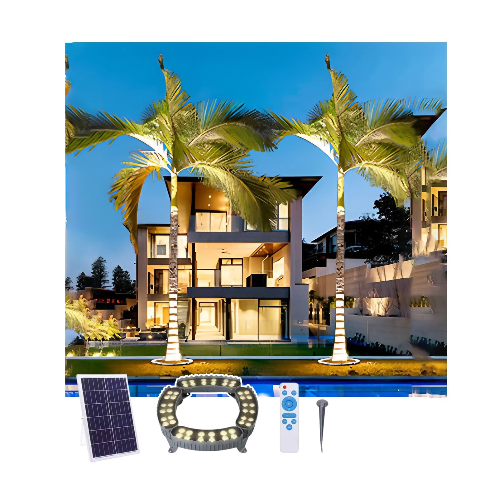 Anneau lumineux solaire extérieur étanche IP65 décoration jardin cour